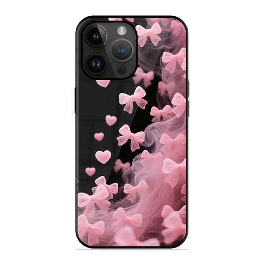 Pink Bow Hearts Printed Protective Phone Cover for iPhone 14 Pro Max