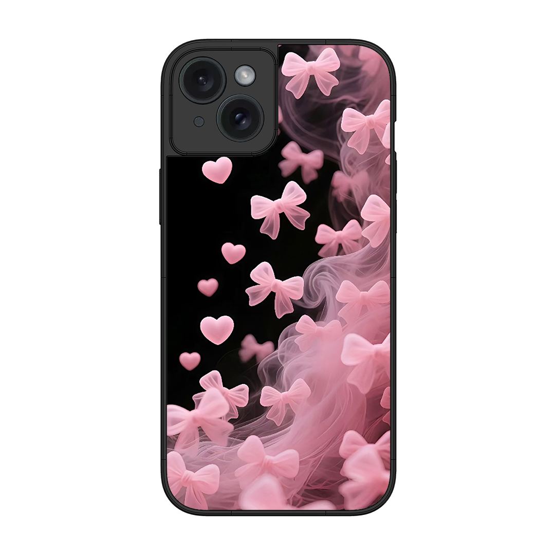 Pink Bow Hearts Printed Protective Phone Cover for iPhone 15 Plus