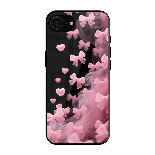 Pink Bow Hearts Printed Protective Phone Cover for iPhone 16e