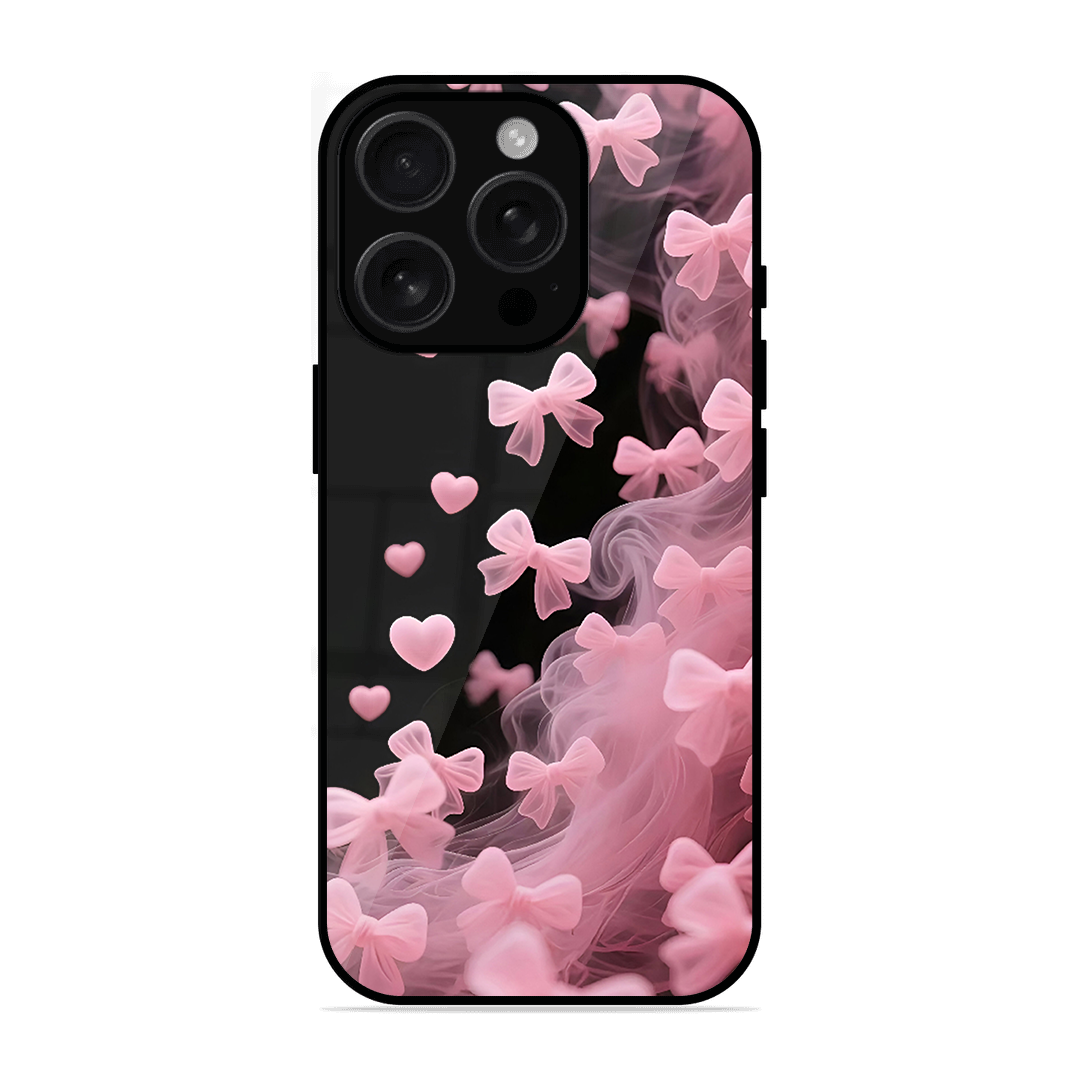 Pink Bow Hearts Printed Protective Phone Cover for iPhone 16 Pro Max