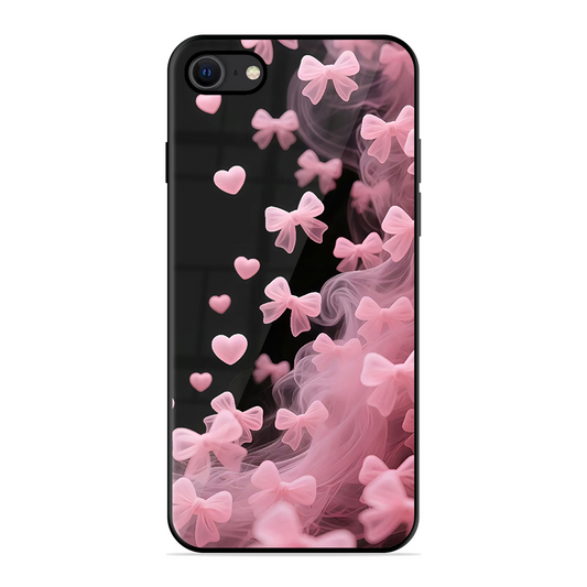 Pink Bow Hearts Printed Protective Phone Cover for iPhone SE 2020