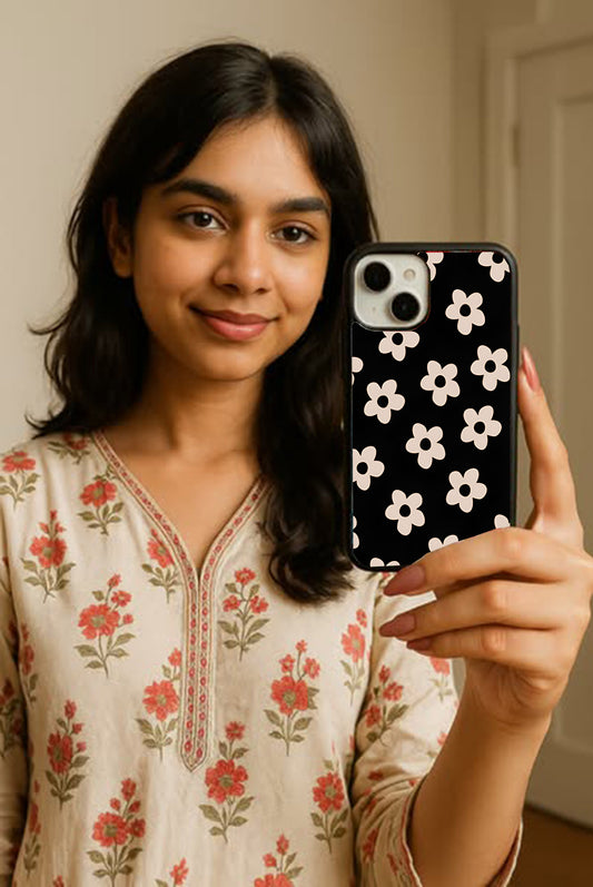 White flower Printed Protective case