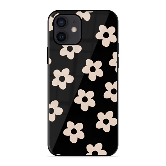 White Flower Printed Protective Phone Cover for iPhone 12
