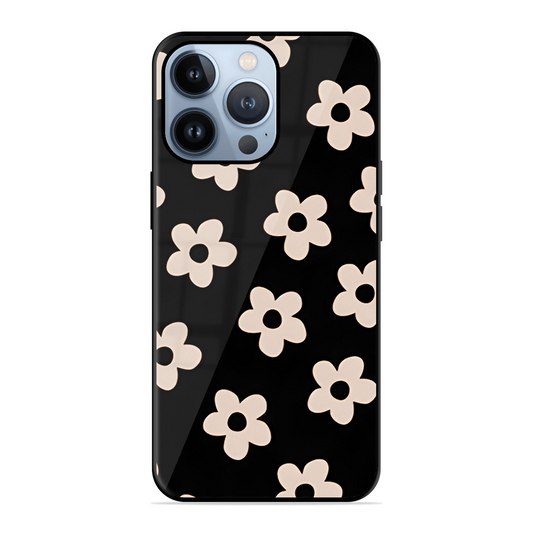 White Flower Printed Protective Phone Cover for iPhone 13 Pro