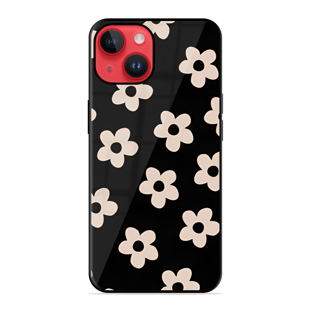 White Flower Printed Protective Phone Cover for iPhone 14