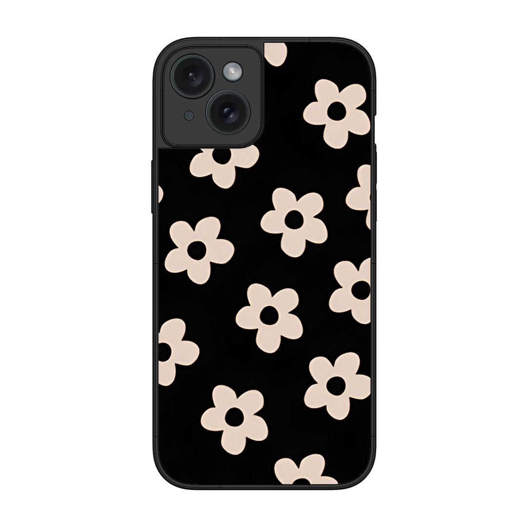 White Flower Printed Protective Phone Cover for iPhone 15 Plus