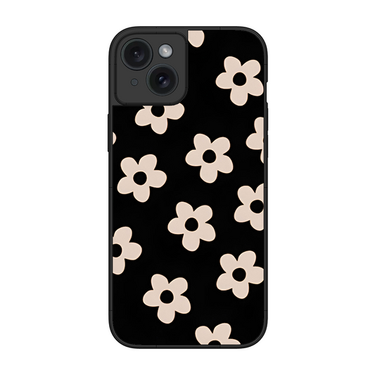 White Flower Printed Protective Phone Cover for iPhone 15 Plus
