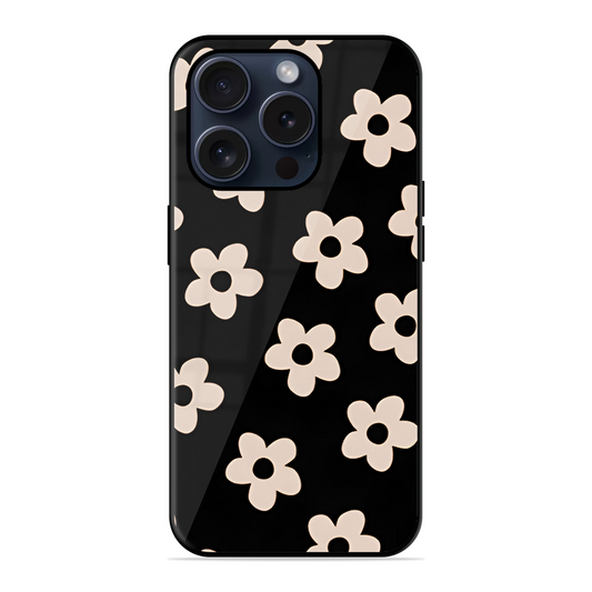 White Flower Printed Protective Phone Cover for iPhone 15 Pro Max