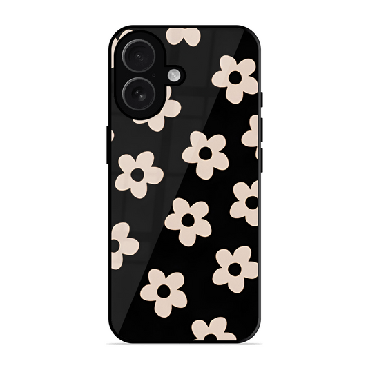 White Flower Printed Protective Phone Cover for iPhone 16 Plus