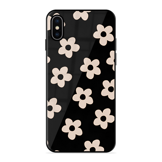 White Flower Printed Protective Phone Cover for iPhone X