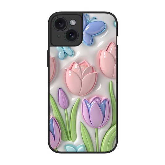 Lotus Flower Printed Protective Phone Cover for iPhone 15 Plus