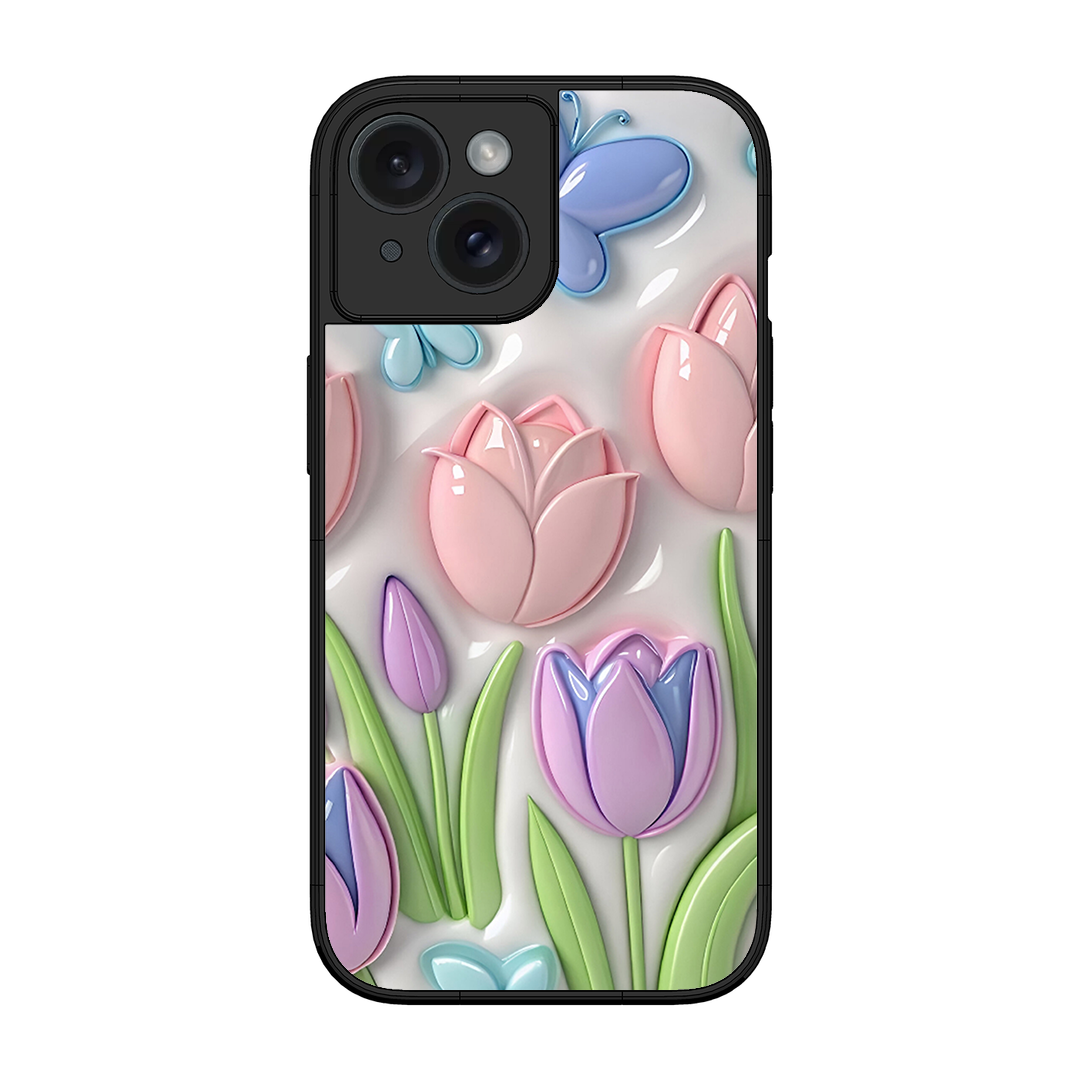 Lotus Flower Printed Protective Phone Cover for iPhone 15