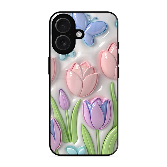 Lotus Flower Printed Protective Phone Cover for iPhone 16 Plus