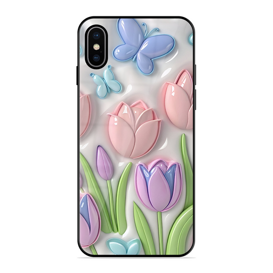 Lotus Flower Printed Protective Phone Cover for iPhone X