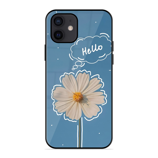 Hello Flower Printed Protective Phone Cover for iPhone 12