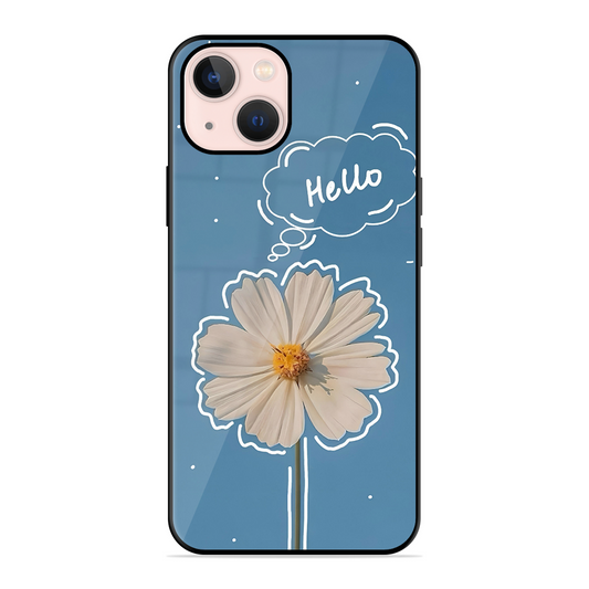 Hello Flower Printed Protective Phone Cover for iPhone 13 Mini