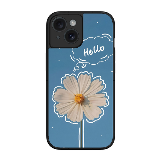 Hello Flower Printed Protective Phone Cover for iPhone 15