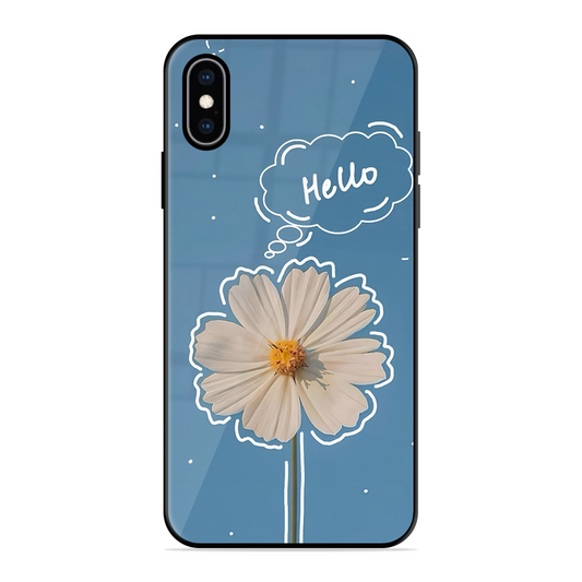 Hello Flower Printed Protective Phone Cover for iPhone XS