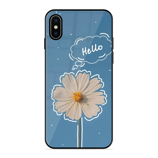 Hello Flower Printed Protective Phone Cover for iPhone X