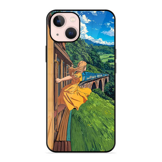 Flying Girl Printed Protective Phone Cover for iPhone 13 Mini