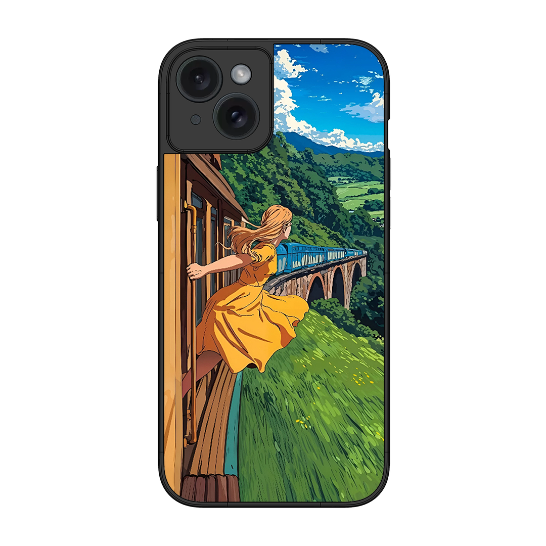 Flying Girl Printed Protective Phone Cover for iPhone 15 Plus
