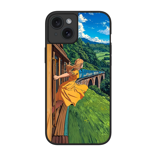 Flying Girl Printed Protective Phone Cover for iPhone 15 Plus