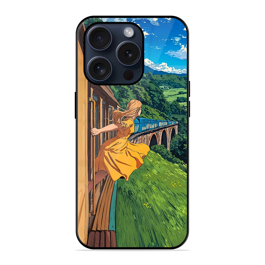Flying Girl Printed Protective Phone Cover for iPhone 15 Pro