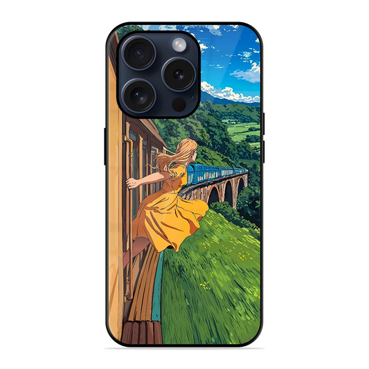 Flying Girl Printed Protective Phone Cover for iPhone 15 Pro
