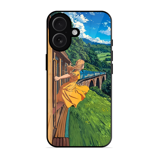 Flying Girl Printed Protective Phone Cover for iPhone 16 Plus