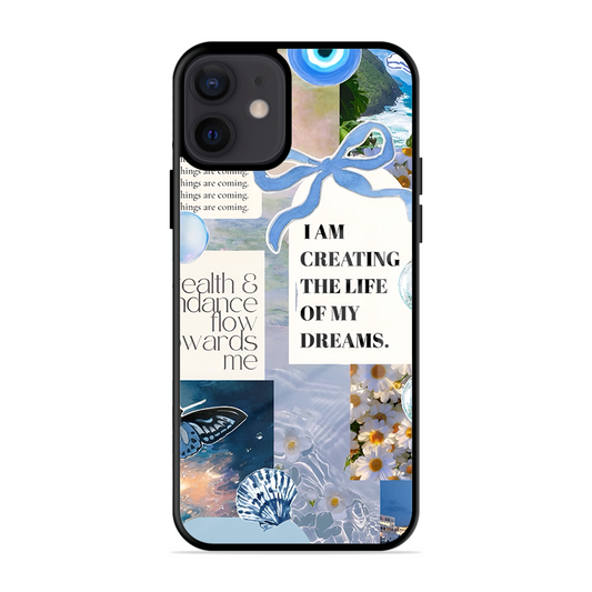 Aesthetic Blue Design Printed Protective Phone Cover for iPhone 12 Mini