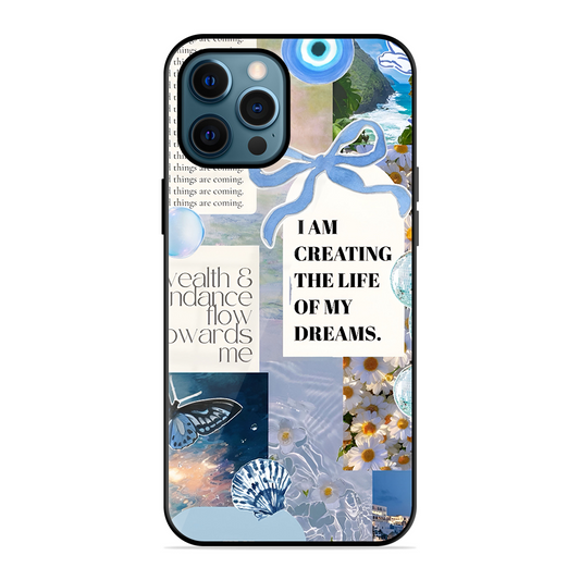 Aesthetic Blue Design Printed Protective Phone Cover for iPhone 12 Pro
