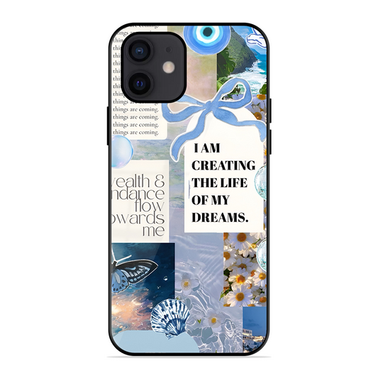 Aesthetic Blue Design Printed Protective Phone Cover for iPhone 12