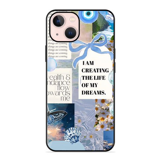 Aesthetic Blue Design Printed Protective Phone Cover for iPhone 13 Mini