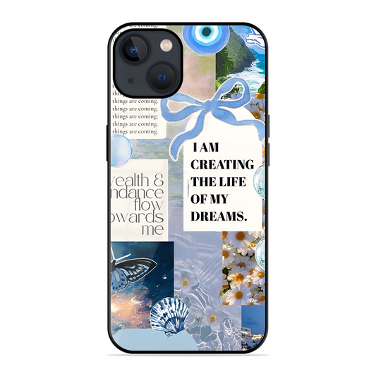 Aesthetic Blue Design Printed Protective Phone Cover for iPhone 13