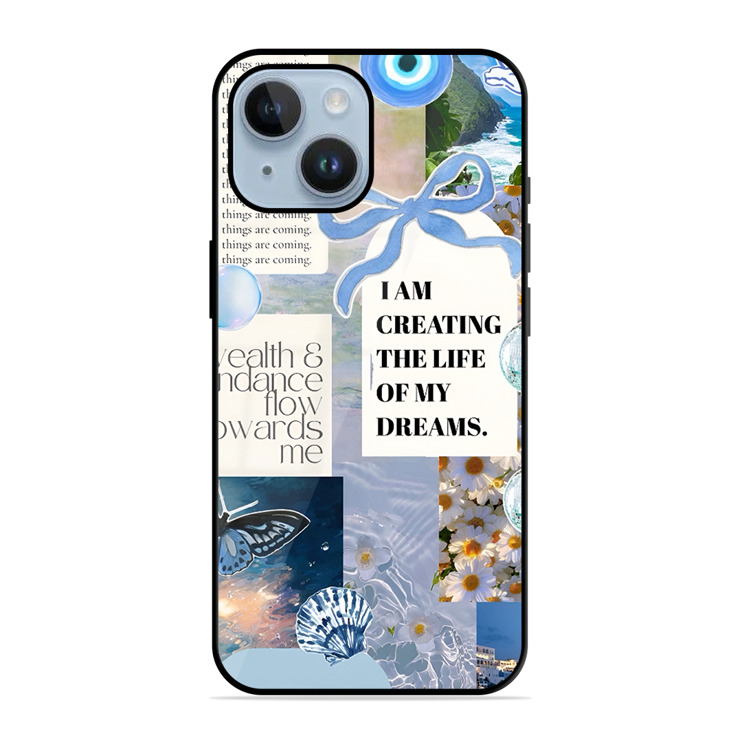 Aesthetic Blue Design Printed Protective Phone Cover for iPhone 14 Plus