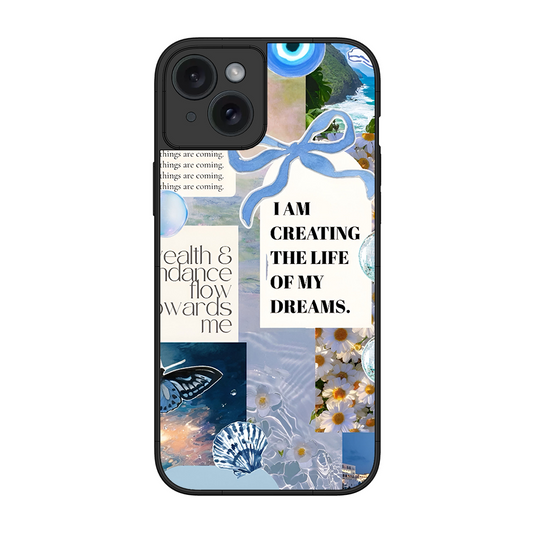 Aesthetic Blue Design Printed Protective Phone Cover for iPhone 15 Plus