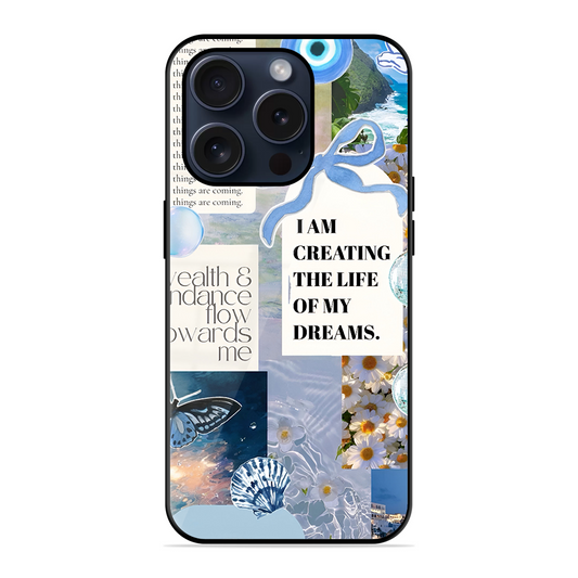 Aesthetic Blue Design Printed Protective Phone Cover for iPhone 15 Pro Max
