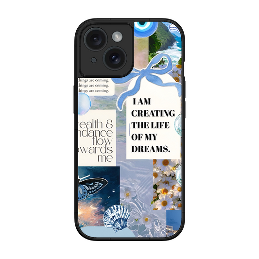 Aesthetic Blue Design Printed Protective Phone Cover for iPhone 15