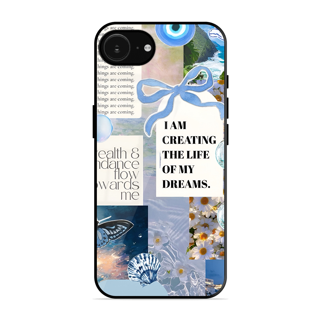 Aesthetic Blue Design Printed Protective Phone Cover for iPhone 16e