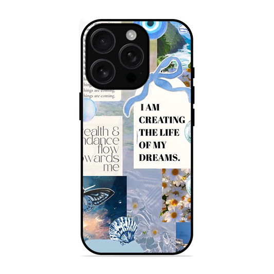 Aesthetic Blue Design Printed Protective Phone Cover for iPhone 16 Pro