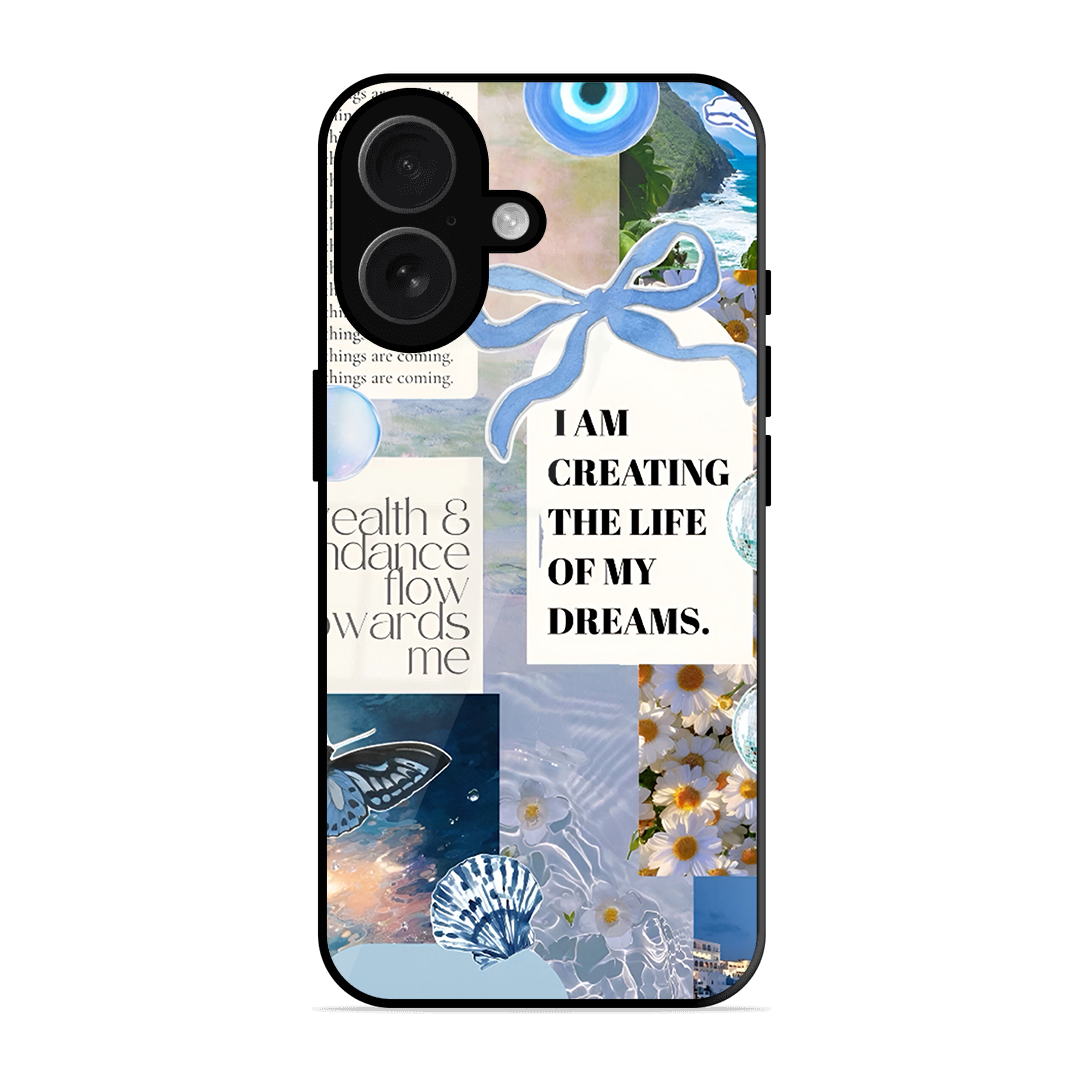Aesthetic Blue Design Printed Protective Phone Cover for iPhone 16