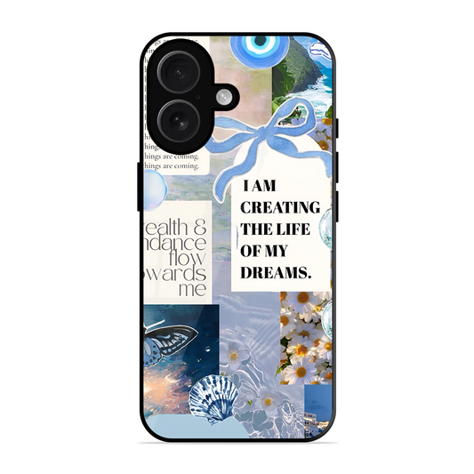 Aesthetic Blue Design Printed Protective Phone Cover for iPhone 16