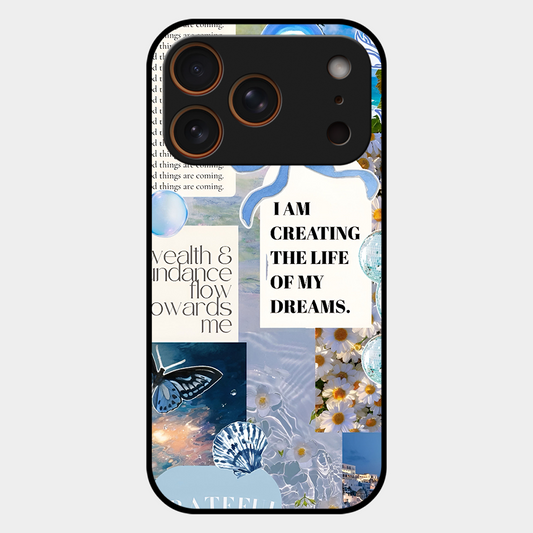Aesthetic Blue Design Printed Protective Phone Cover for iPhone 17 Pro