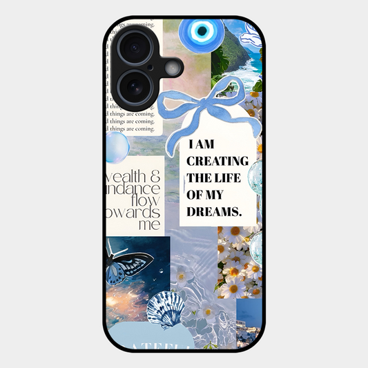 Aesthetic Blue Design Printed Protective Phone Cover for iPhone 17