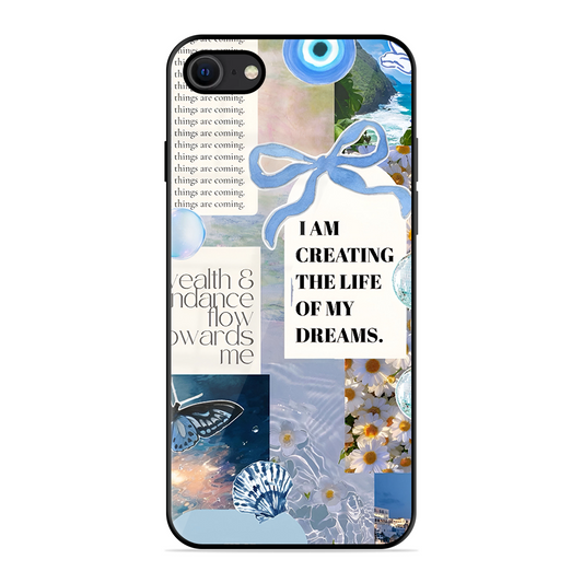 Aesthetic Blue Design Printed Protective Phone Cover for iPhone SE 2020