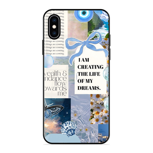 Aesthetic Blue Design Printed Protective Phone Cover for iPhone XS