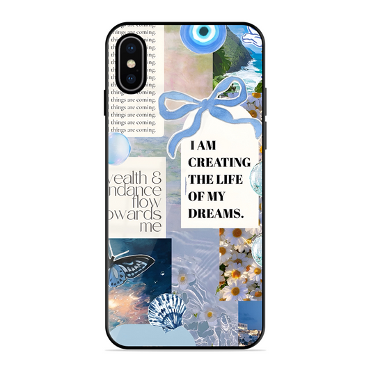 Aesthetic Blue Design Printed Protective Phone Cover for iPhone X