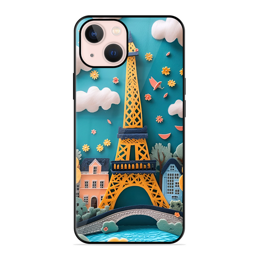 Eiffel Tower Printed Protective Phone Cover for iPhone 13 Mini