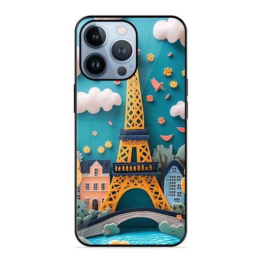 Eiffel Tower Printed Protective Phone Cover for iPhone 13 Pro