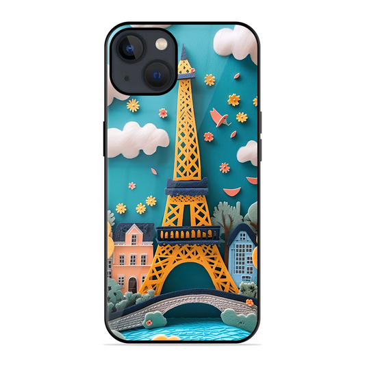 Eiffel Tower Printed Protective Phone Cover for iPhone 13